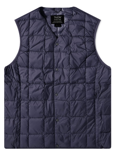 Mellények TAION V-Neck Down Vest Sötétkék | TAION-W001-NVY