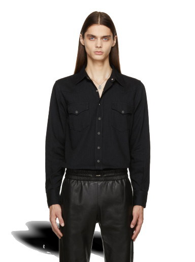 Ing Saint Laurent Denim Western Shirt Fekete | 597059YM881