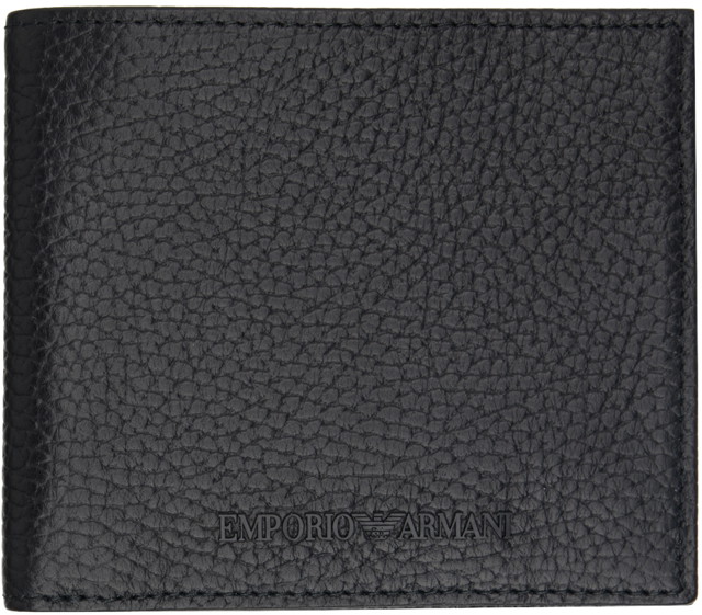 Pénztárca Emporio Armani Tumbled Leather Wallet Fekete | Y4R168 Y068E