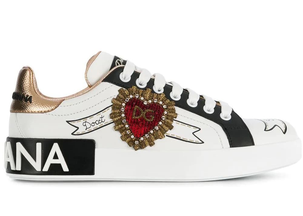 Sneakerek és cipők Dolce & Gabbana Portofino Embroidered White Heart (W) Fehér | CK1544AZ138HWT77, 0