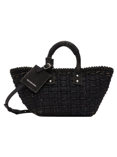 Vászontáskák Balenciaga XS Bistro Basket Bag Fekete | 671342 2AACA