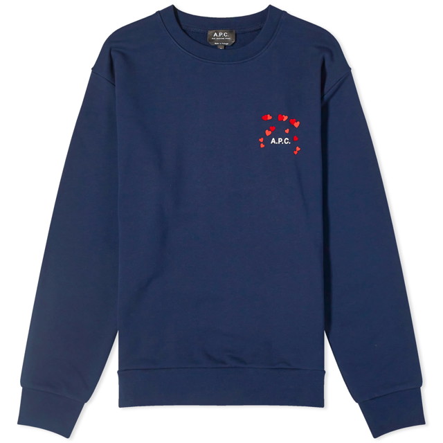 Pulóver A.P.C. alentines Logo Crewneck Sötétkék | COEIP-M27895-IAK