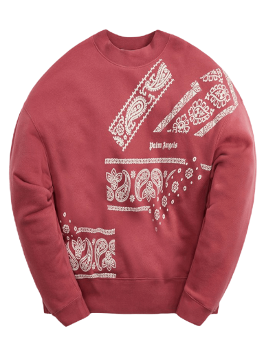 Sweatshirt Palm Angels Bandana Print Crew Burgundia | PMBA026F21FLE0112805