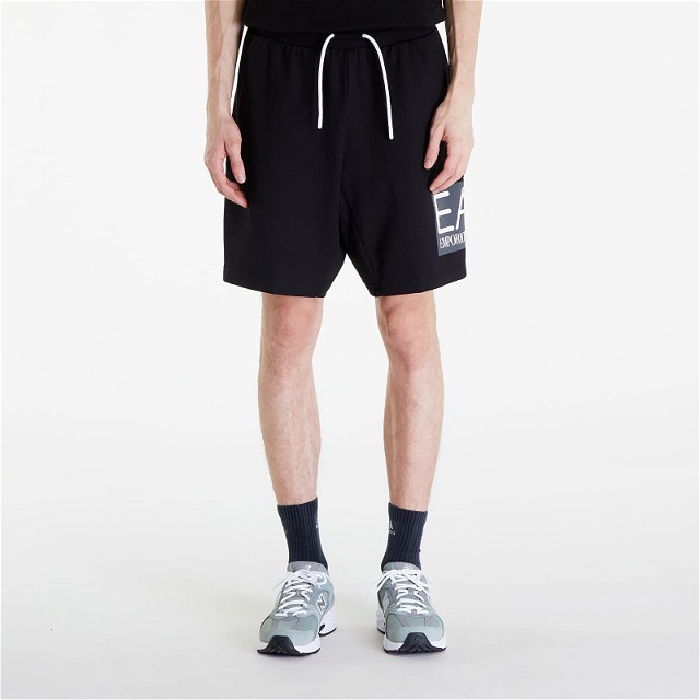 Rövidnadrág Emporio Armani EA7 Shorts Black Fekete | 3DPS63PJ05Z1200