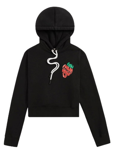 Sweatshirt Palm Angels Strawberry Printed Fitted Hoodie Fekete | PWBB022F22FLE0041025