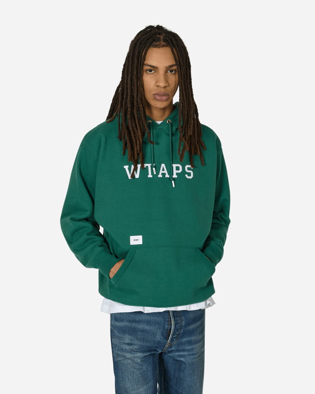 Sweatshirt WTAPS Academy Hooded Sweatshirt Green Zöld | 241ATDT-CSM04 GRN