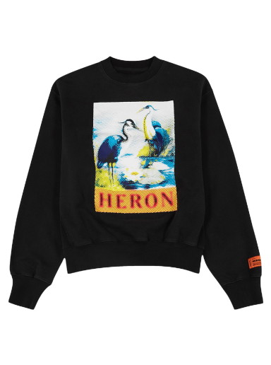 Sweatshirt HERON PRESTON Halftone Heron Crewneck Fekete | HMBA020F22JER0091046