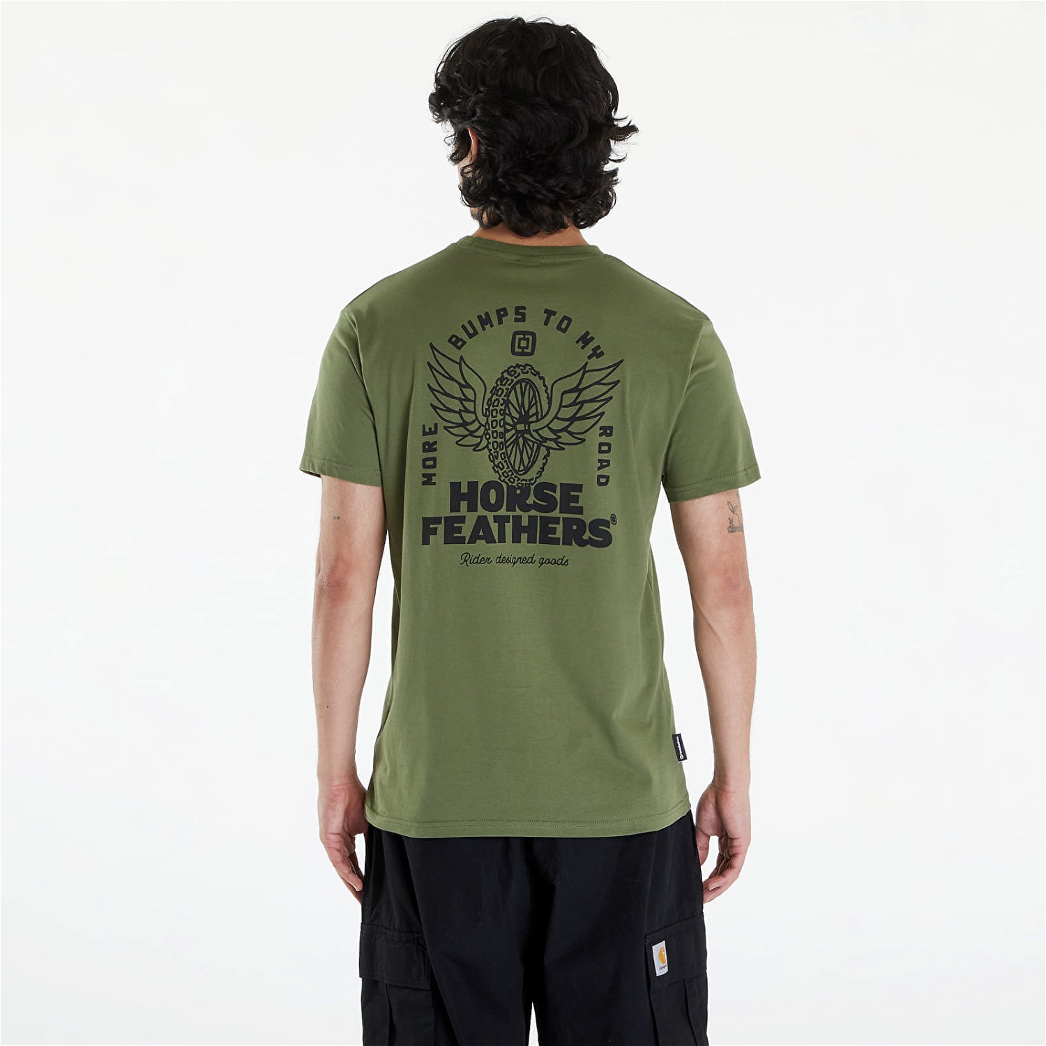 Póló Horsefeathers Wheel Tech T-Shirt Loden Green Zöld | TM051C, 1