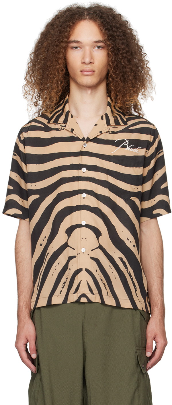 Ing Rhude Zebra Shirt "Black & Tan" Bézs | RHPS24SR12174274