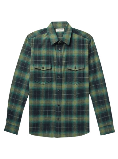 Ing Saint Laurent Oversized Shirt Zöld | 710782 Y25TA 5879