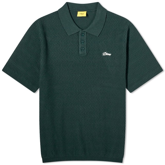 Pólóingek Dime Wave Cable Knit Polo Shirt Zöld | DIMESP248FOR