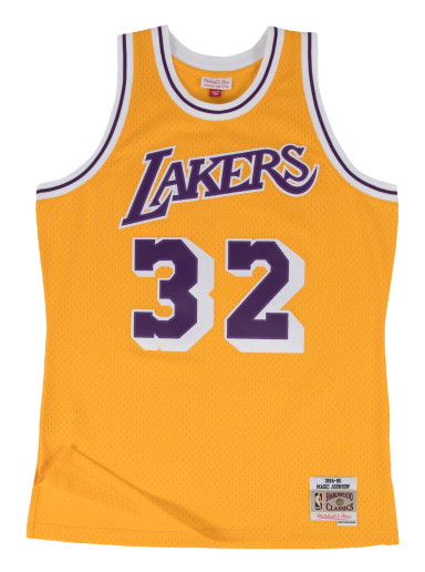 Sportmezek Mitchell & Ness NBA Swingman Jersey Los Angeles Lakers Magic Johnson Sárga | SMJYGS18175-LALLTGD84EJH