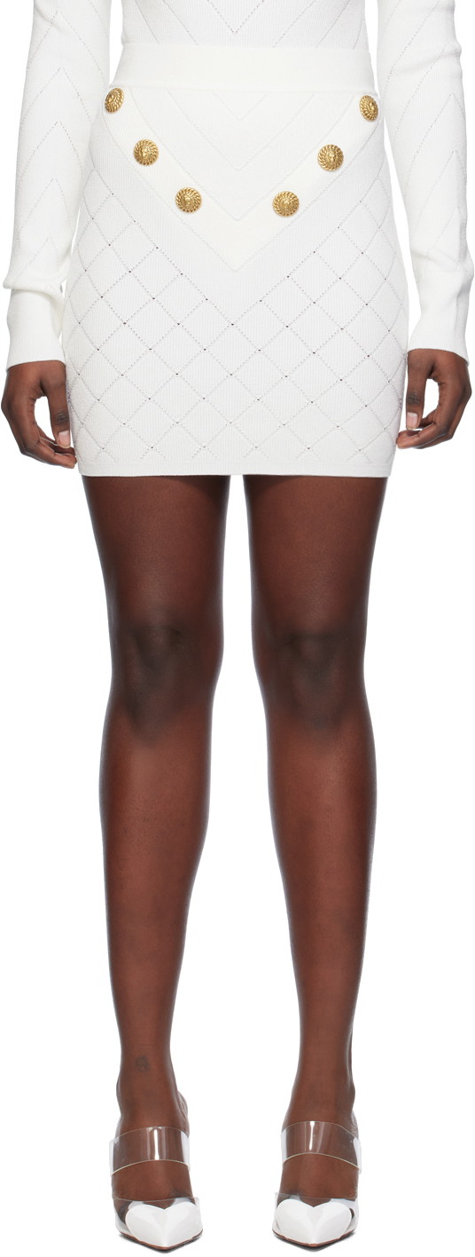Szoknya Balmain High-Rise Miniskirt Fehér | CF1LB004KF53