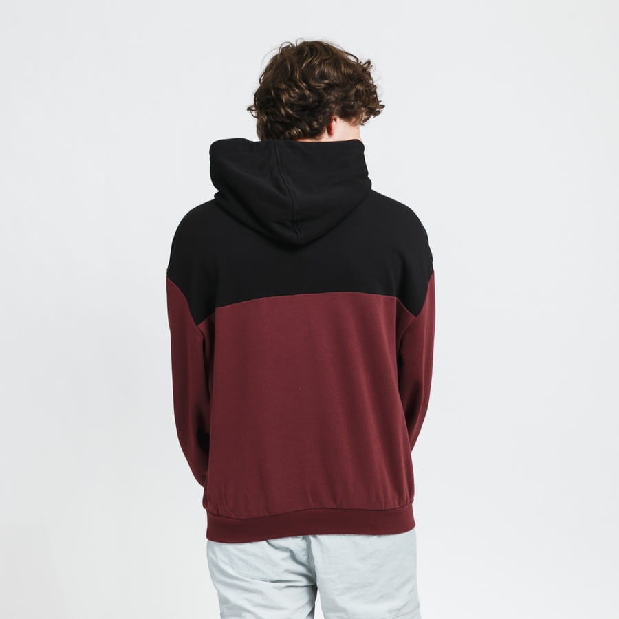 Sweatshirt Urban Classics Upper Block Hoody Burgundia | TB4395 red, 1