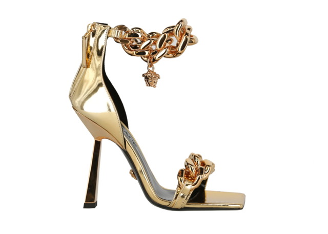 Sneakerek és cipők Versace Medusa Metallic Chain Sandals Gold (Women's) Bézs | 1004186_1A02259_1X00