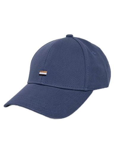 Kupakok BOSS Cotton-twill Cap with Signature-stripe Embroidery Sötétkék | 50495128