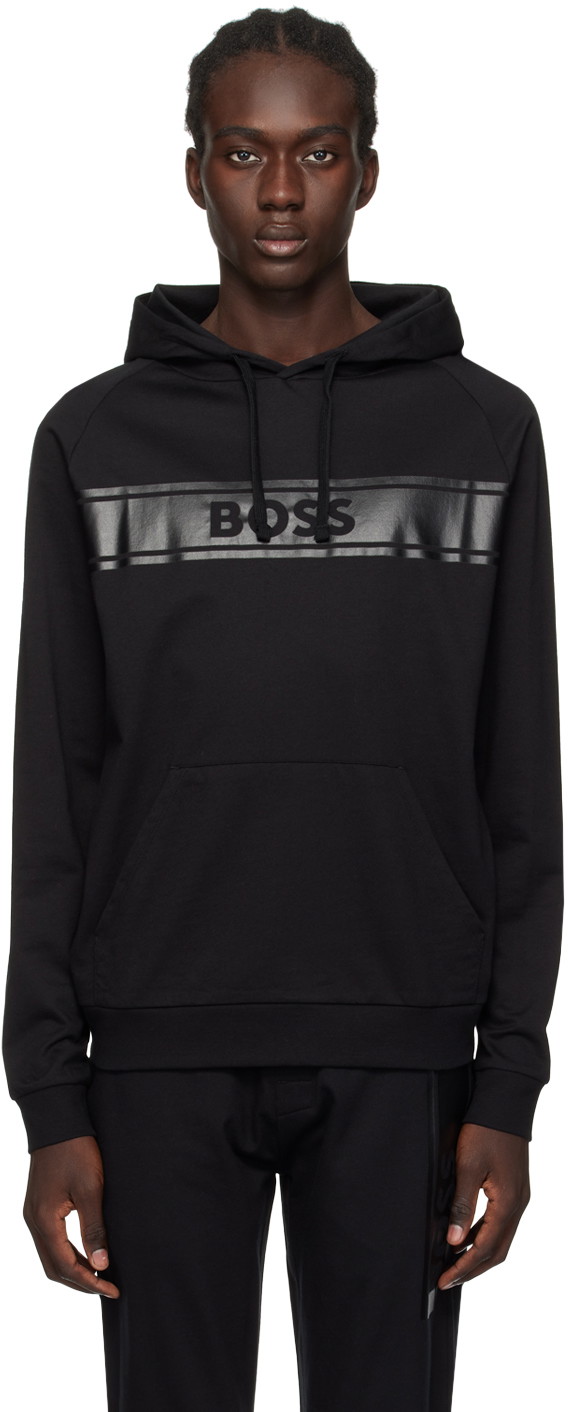 Sweatshirt BOSS Printed Hoodie Fekete | 50510642