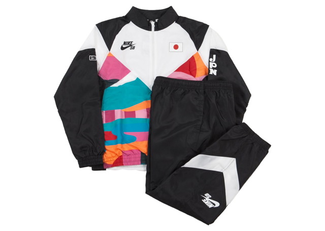 Tréningruha Nike SB x Parra Japan Federation Kit Skate Tracksuit Black/White Fekete | CT6058-010