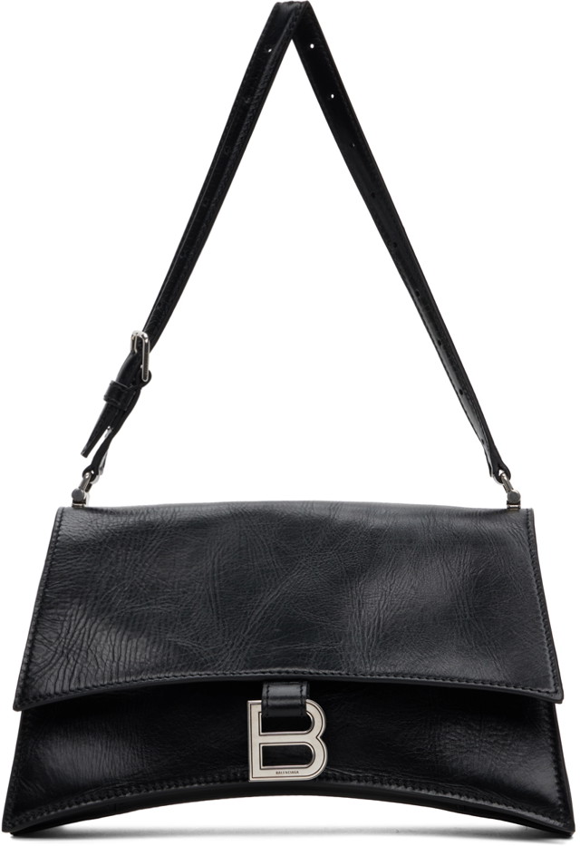 Kézitáskák Balenciaga Black Crush Small Sling Bag Fekete | 765734 2AAR2