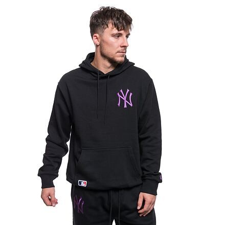 Sweatshirt New Era League Essentials Oversized Hoody New York Yankees Black / Purple Nitro Fekete | 60416438