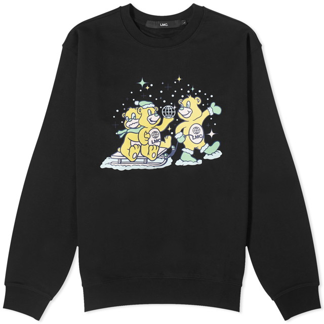 Pulóver LMC Sleight Riding Bears Crewneck Fekete | 0LM23FSW106-BLK