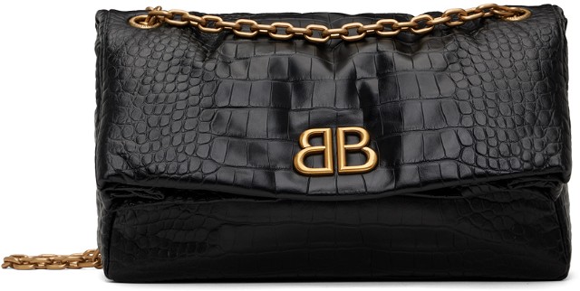 Black Monaco Medium Chain Bag