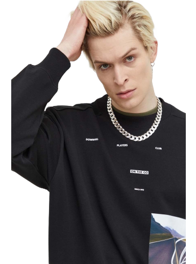 Sweatshirt BOSS Streetwear Artwork Oversized-fit Cotton Sweatshirt Fekete | 50493703
