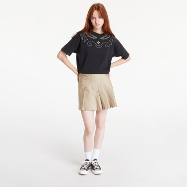 Crop topok Converse Proud To Be Oversized Cropped T-Shirt Black Fekete | 10027209-A01, 3