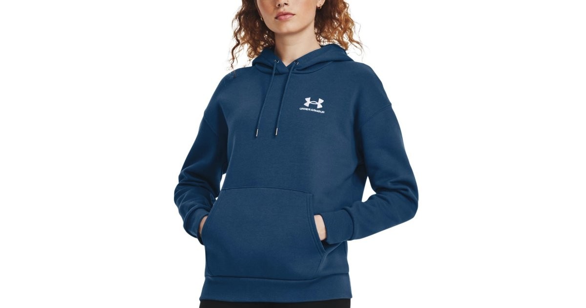 Sweatshirt Under Armour Essential Fleece Hoodie Kék | 1373033-426, 1