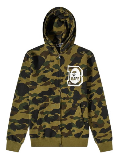 Sweatshirt BAPE A Bathing Ape 1st Camo Full Zip Hoody Zöld | 001ZPI801009M-GRN