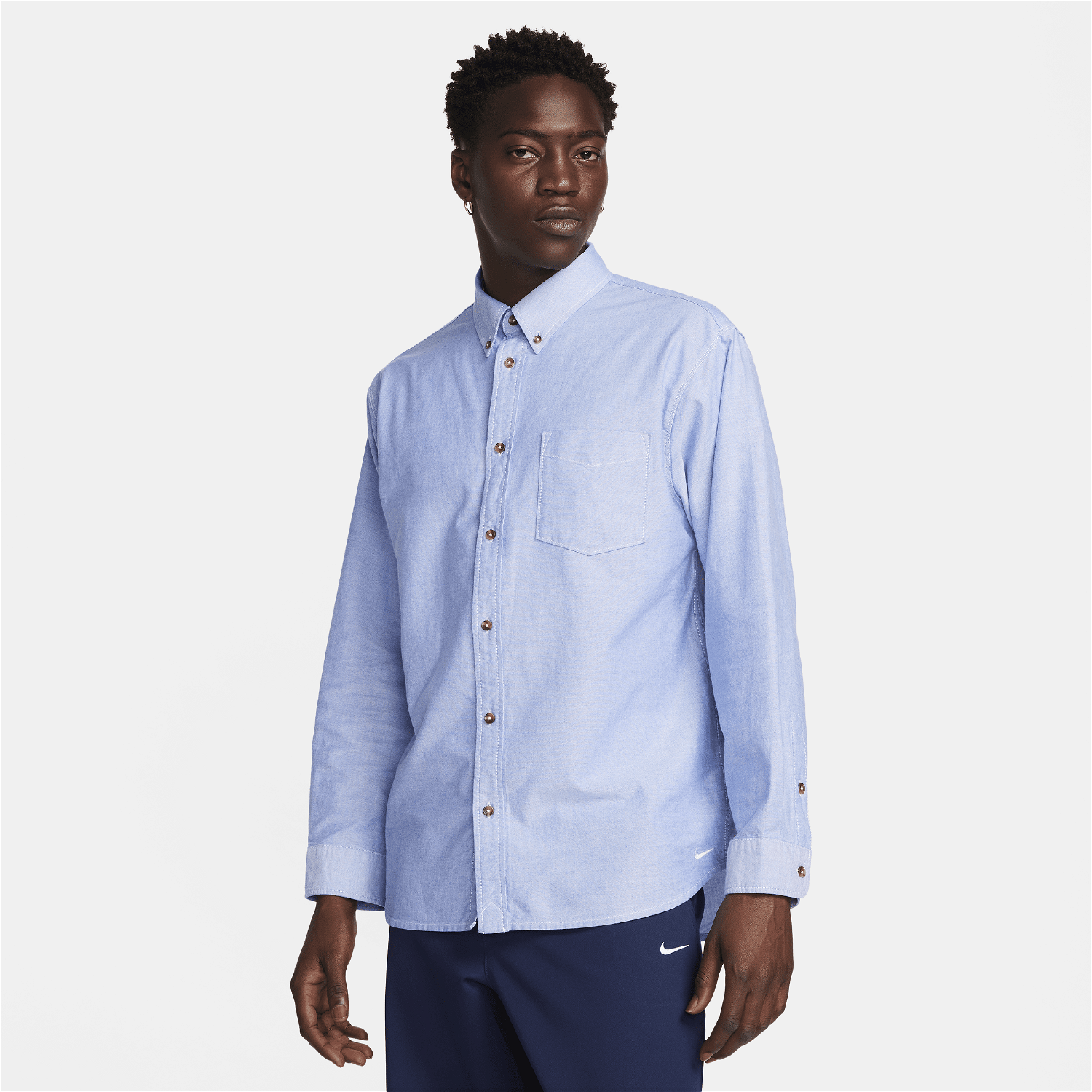 Ing Nike Life Long-Sleeve Oxford Button-Down Shirt Kék | FN3125-101, 0