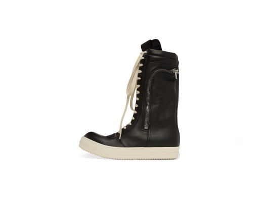 Sneakerek és cipők Rick Owens Cargo Basket Leather Boots "Black Milk" Fekete | RU01B1898 LPO