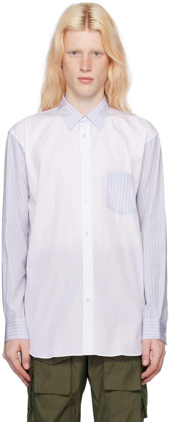 Ing Comme des Garçons Striped Shirt Fehér | FZ-B086-051