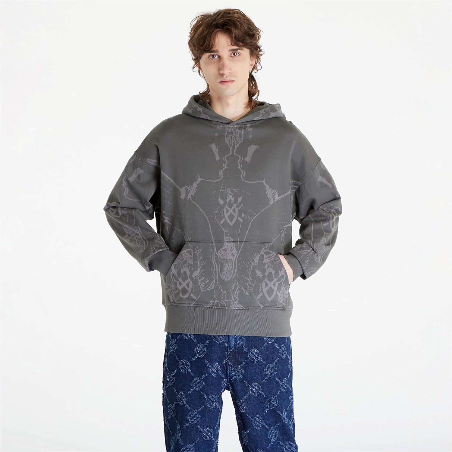 Sweatshirt DAILY PAPER Secret Rhythm Oversized Hoodie Szürke | 2411005, 0