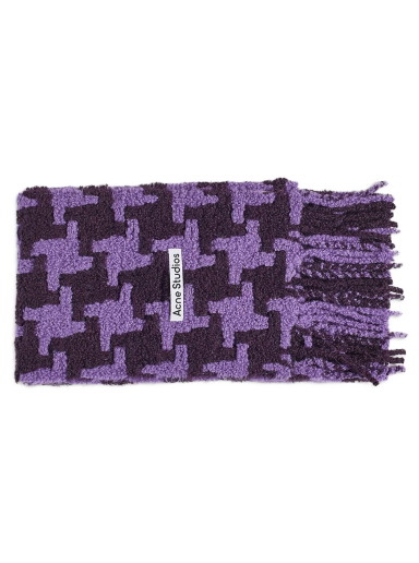 Sálak és kendők Acne Studios Vadik Houndstooth Scarf Lilac/Burgundy Orgona | CA0153-AMP