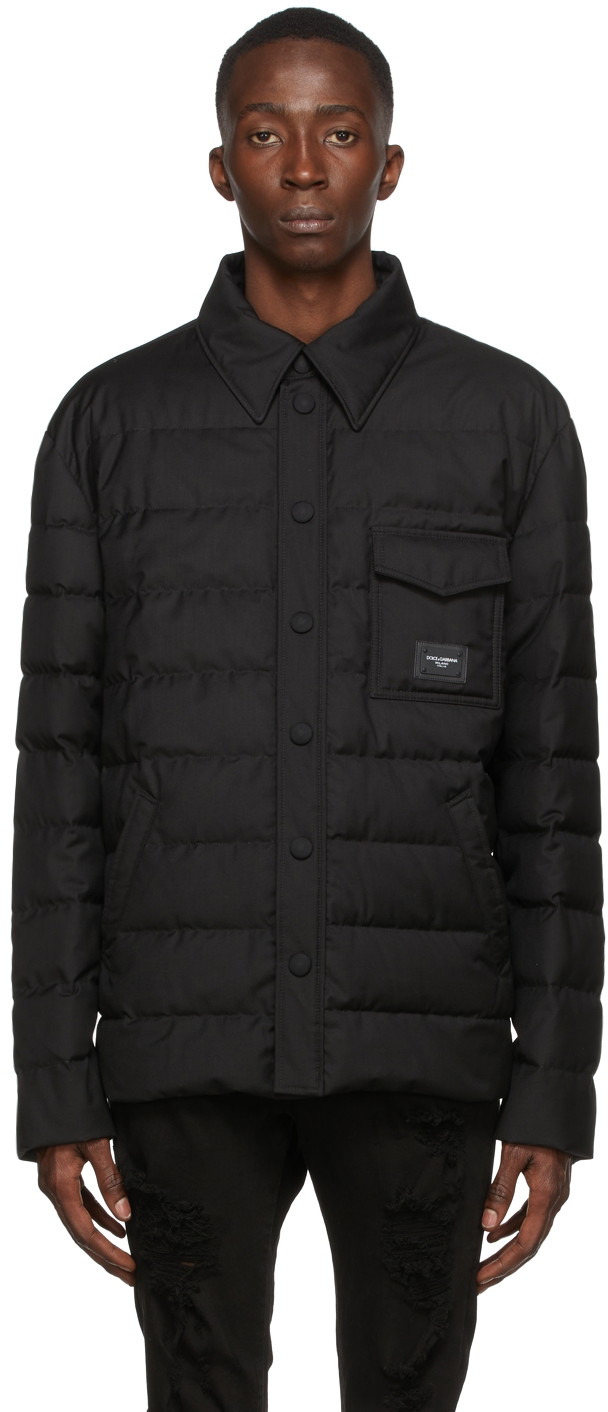 Dzsekik Dolce & Gabbana Black Down Quilted Jacket Fekete | G9VD6T FUSNU