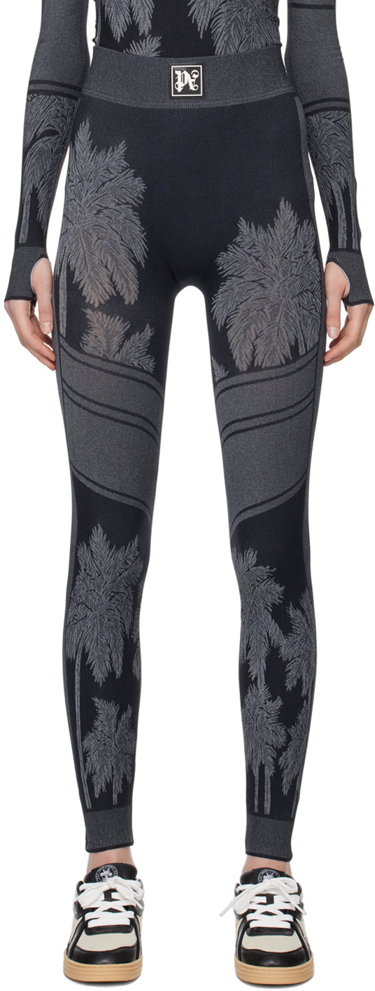 Leggings Palm Angels Baselayer Ski Leggings Fekete | PWVG032R24FAB0011001