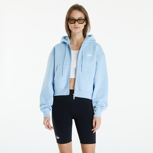 Sweatshirt Patta Femme Basic Crop Zip Up Hooded Sweater Blue Bell Kék | POC-BF24-2050-331-0267-023