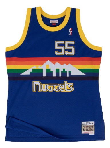 Sportmezek Mitchell & Ness NBA Swingman Jersey Denver Nuggets Dikembe Mutombo Sötétkék | SMJYGS18159-DNUROYA91DMO