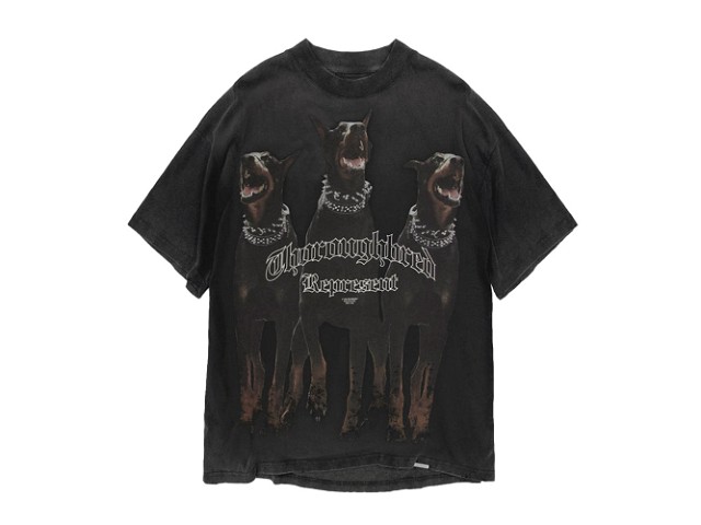 Póló Represent Clo Represent Thoroughbred T-Shirt Vintage Black Fekete | M05147-20