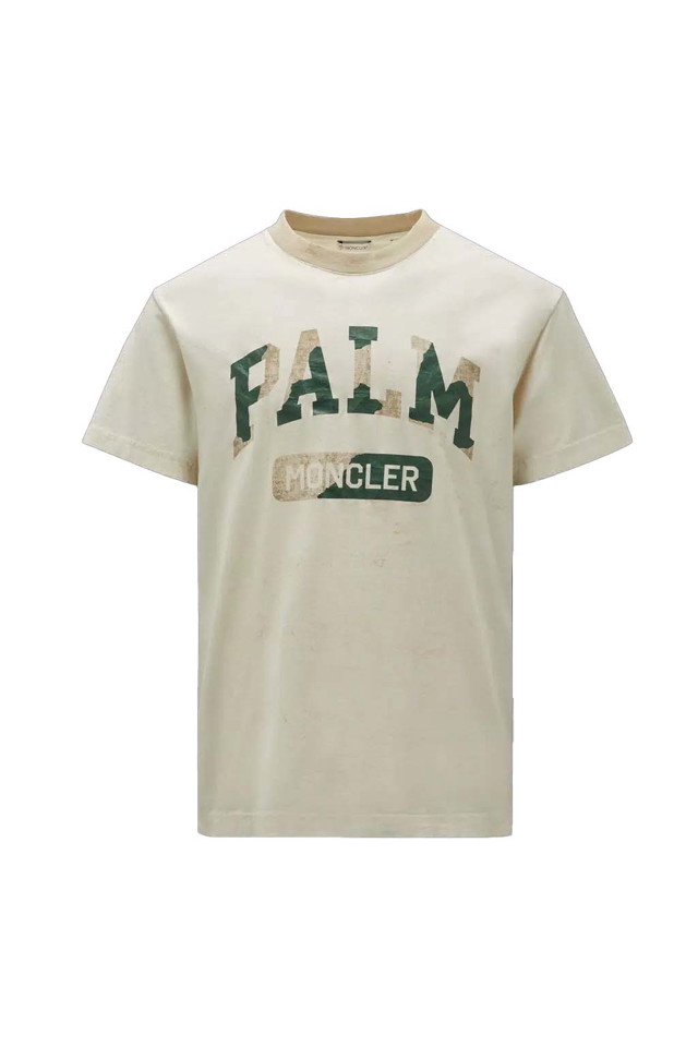 Póló Moncler Palm Angels x Logo T-Shirt Fehér | I209L8C00002M3637032 & PMAA098T24JER0010155