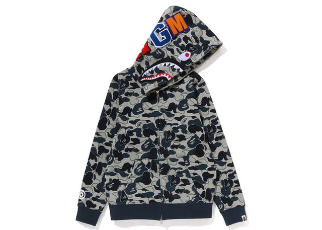 Sweatshirt BAPE BAPE Cookie Camo 2 Shark Full Zip Hoodie Beige W Szürke | 1J30-215-004