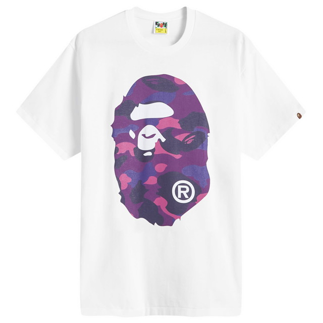 Póló BAPE A Bathing Ape Camo Big Ape Head T-Shirt Fehér | 001TEK301018M-WPR