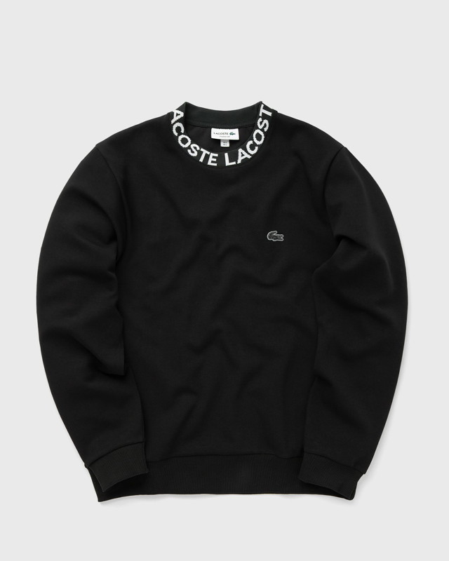 Sweatshirt Lacoste LOGO JACQUARD COLLAR DOUBLE FACE SWEATSHIRT Fekete | SH7473-031