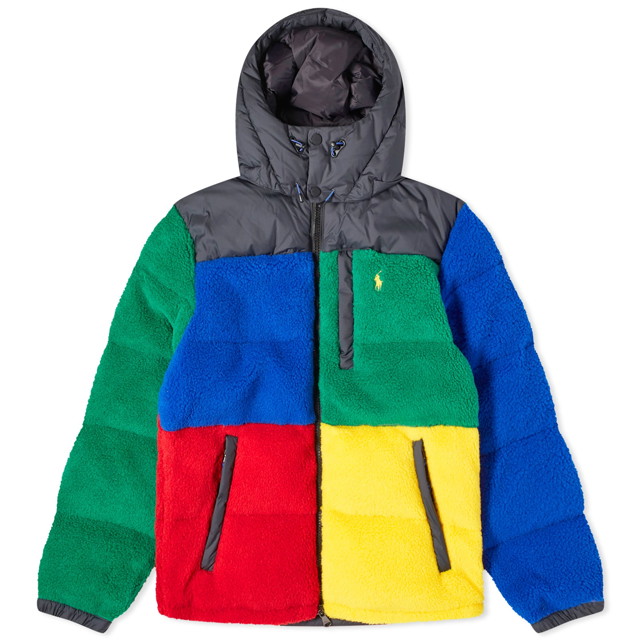 Puff dzsekik Polo by Ralph Lauren Colour Block Fleece Puffer Jacket Zöld | 710923299001