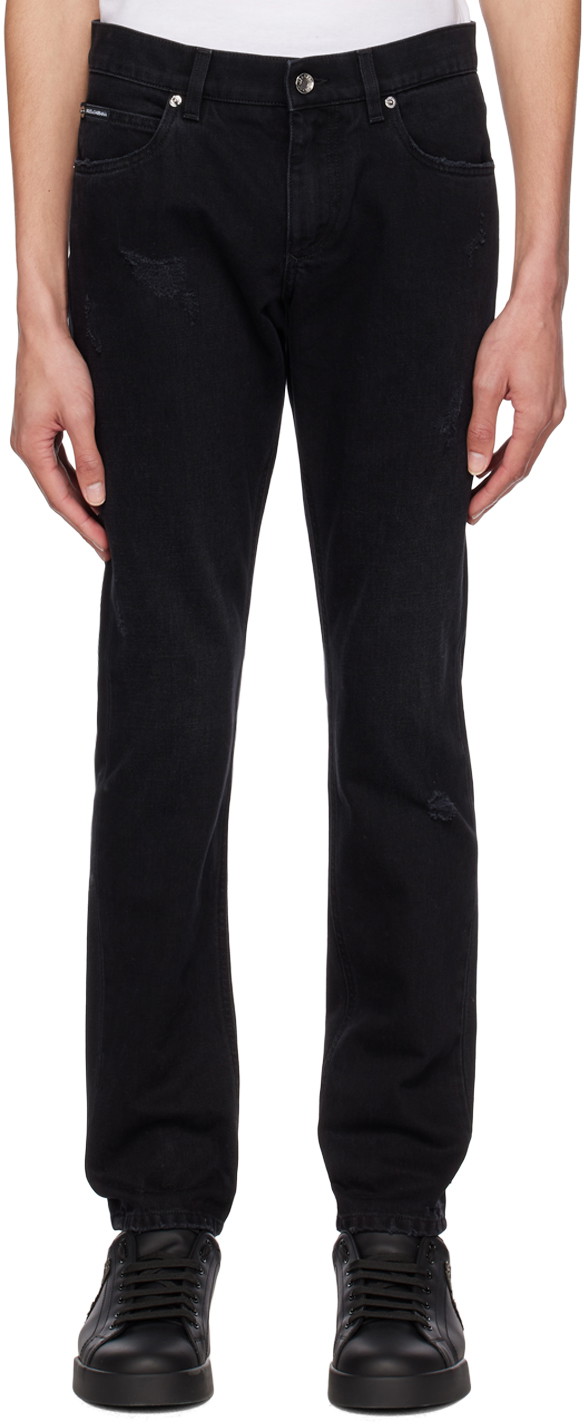 Farmer Dolce & Gabbana Black Regular-Fit Jeans Fekete | GYJCCDG8HO1