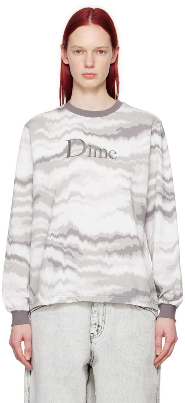 Póló Dime Gray Frequency Long Sleeve T-Shirt Szürke | DIMESP247GRY