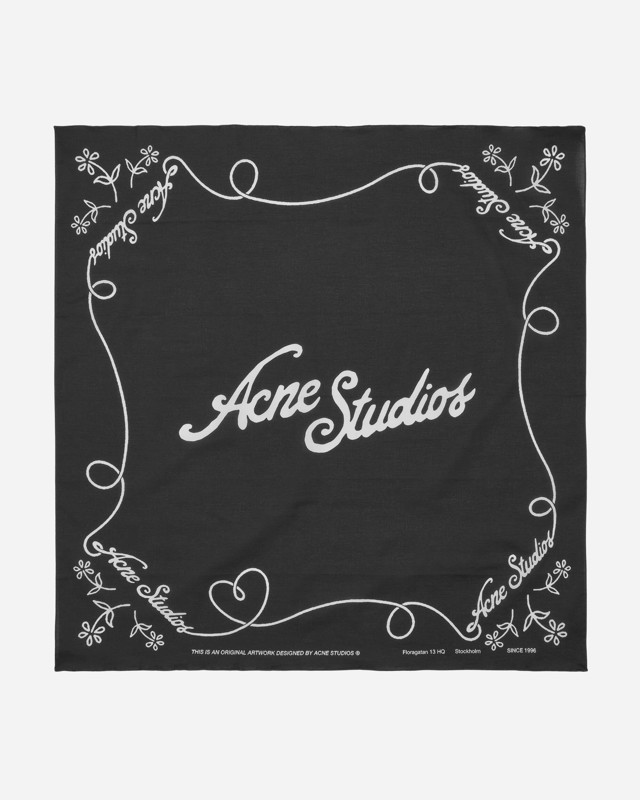 Sálak és kendők Acne Studios Printed Logo Bandana Fekete | CA0304- J83