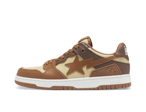 Sneakerek és cipők BAPE A Bathing Ape Sk8 Sta Brown Beige Barna | 1J80-291-059-WHT/001FWJ801059I-WHT