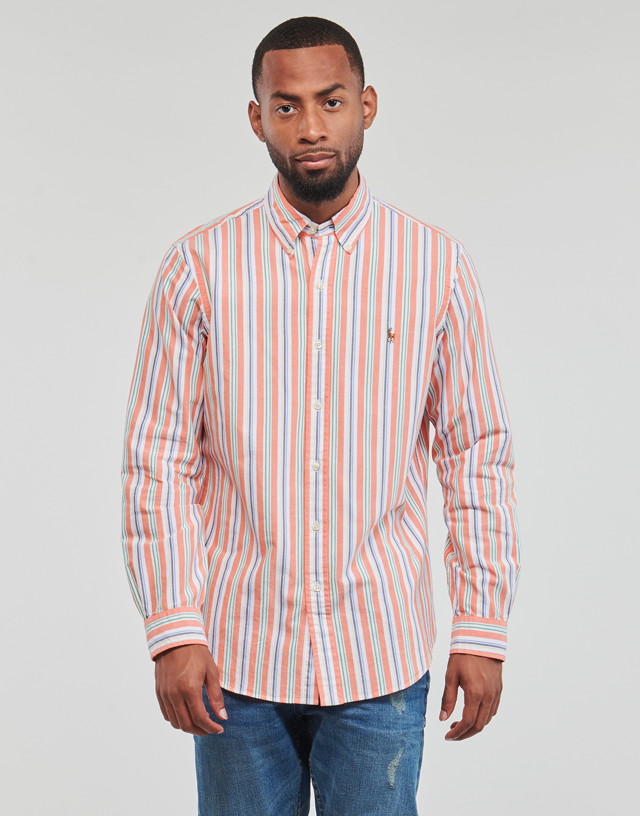 Ing Polo by Ralph Lauren Classic-Collar Striped Cotton Shirt Rózsaszín | 710928920001